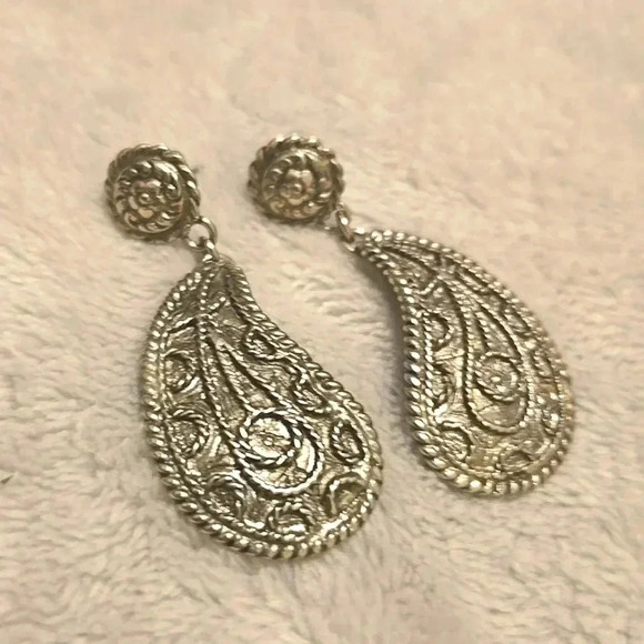 #388 VINTAGE Original By Robert silver tone earring - Picture 3 of 5